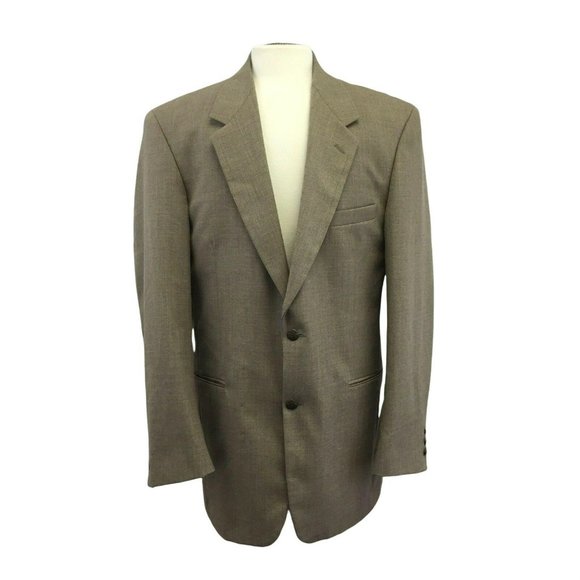 RBM Suit Jacket Blazer Sports Coat Mens Stain Resistant Wool 42L Tan Khaki Beige - Picture 1 of 12
